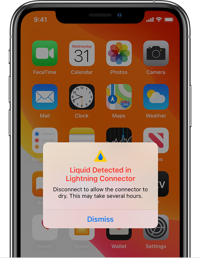营山苹果手机维修分享iPhone 12 在充电时出现 “闪电接口检测到液体”的提示怎么办 